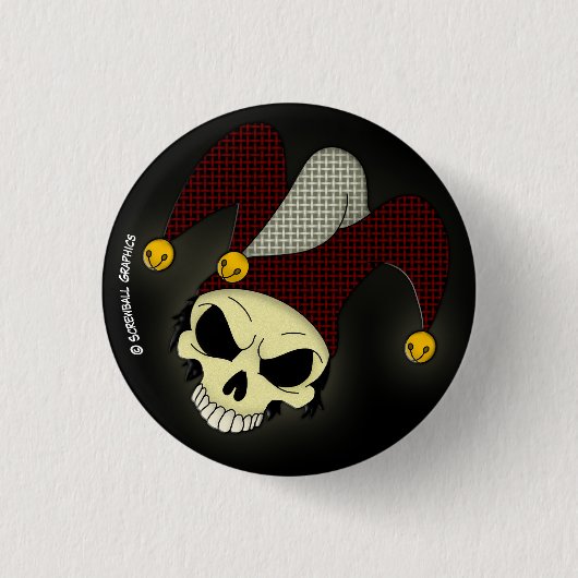 Dode Joker-knop (klein) Ronde Button 3,2 Cm (Voorkant)