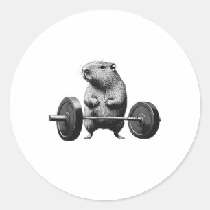 Dode lift Capybara Grappige Fitness Knaagdierliefh Ronde Sticker