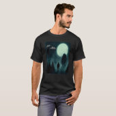 Dode Man die met cryptid Animal UFO Halloween Post T-shirt (Voorkant volledig)