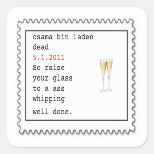 dode osama bin-sticker in beladen toestand vierkante sticker