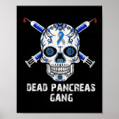 Dode pancreas Gang Skull Diabetes Awareness Poster (Voorkant)