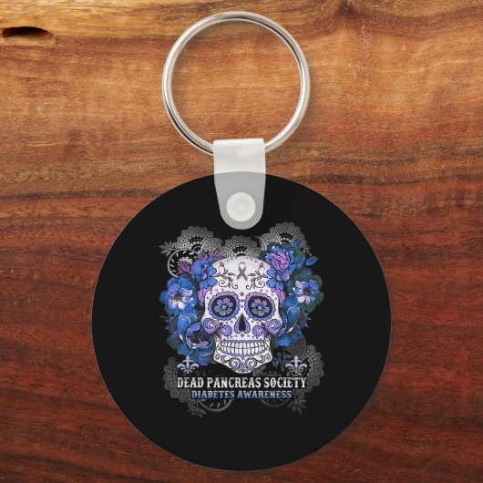 Dode pancreas Society Sugar Skull-diabetes Sleutelhanger (Voorkant)