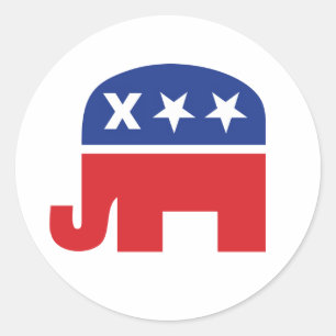 Dode Republikeinse Olifant Ronde Sticker