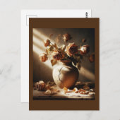 Dode rozen In vaas  stijl stilleven foto Briefkaart (Voorkant / Achterkant)