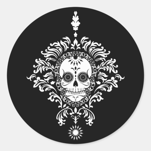 Dode schade - Chic Sugar Skull-stickers Ronde Sticker (Voorkant)