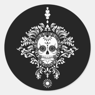 Dode schade - Chic Sugar Skull-stickers Ronde Sticker