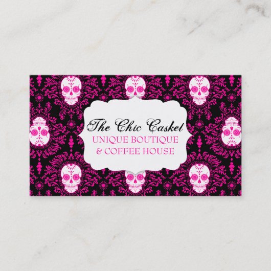 Dode schade - Chic Sugar Skulls - Aangepaste credi Visitekaartje (Voorkant)