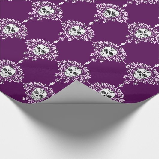 Dode schade - Chic Sugar Skulls Wrapping Paper Cadeaupapier (Hoek)