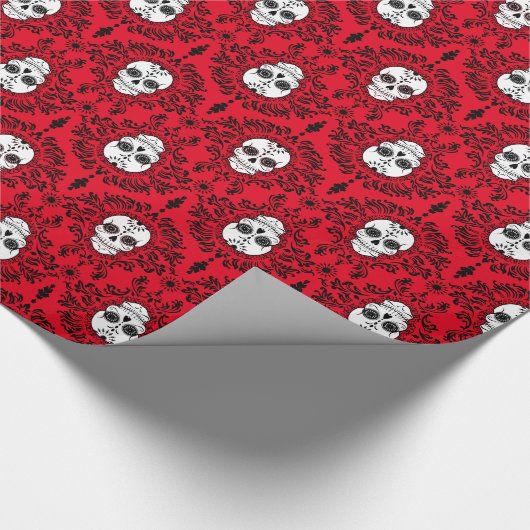 Dode schade - Chic Sugar Skulls Wrapping Paper Cadeaupapier (Hoek)