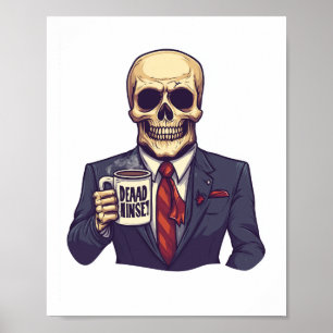 Dode schedel van binnen � Grappig werkdag skelet Poster