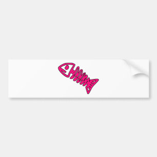 Dode vissen Skeletspieren Botten Fossiele roze Bumpersticker