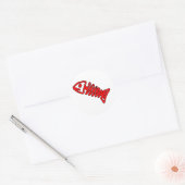 Dode vissen Skeletspieren Botten Fossil Red Ronde Sticker (Envelop)