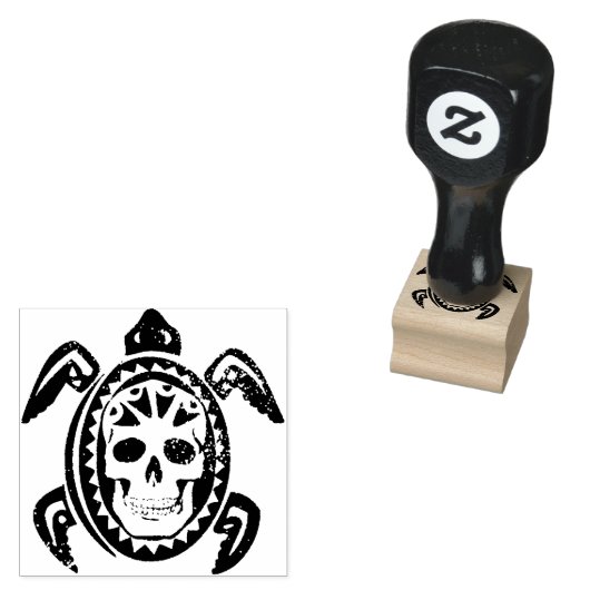 Dode Zeeen schildpad Rubberstempel (Gestempeld)
