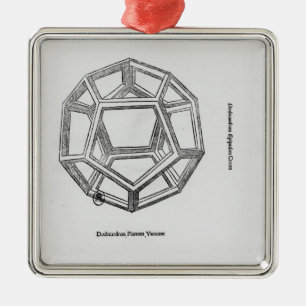 Dodecahedron, uit "De Divina Proportione" Metalen Ornament