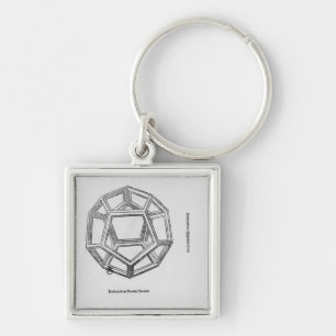 Dodecahedron, uit "De Divina Proportione" Sleutelhanger