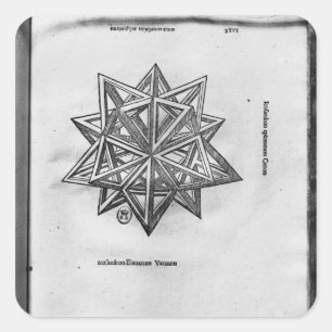Dodecahedron, uit "De Divina Proportione" Vierkante Sticker