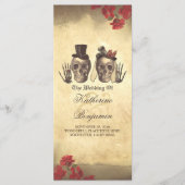 Dodelijk mooi gotische schedel paar bruiloft progr programma (Voorkant)