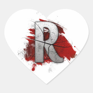 Dodelijk ontwerp monogram letter R Hart Sticker