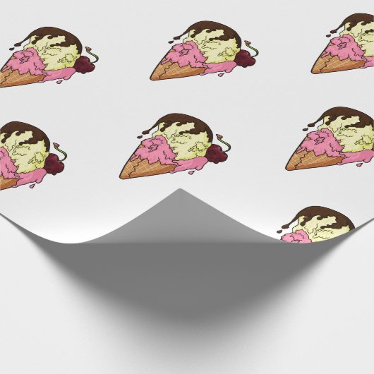 Dodelijk Sweet Strawberry n' Banana Skull Ice Crea Cadeaupapier (Hoek)