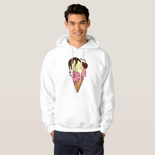 Dodelijk Sweet Strawberry n' Banana Skull Ice Crea Hoodie (Voorkant volledig)