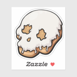 Dodelijk zoete schedel donut sticker