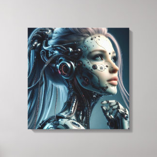 Dodelijke Vrouwelijke Cyborg Canvas Afdruk