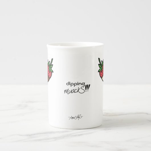 DodemmuackS!!! Aardbei en chocolade Porselein Kop (Voorkant)