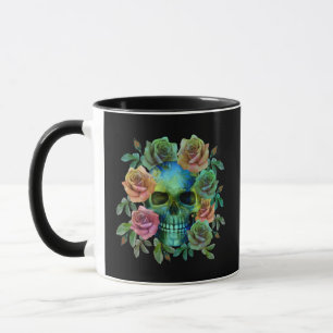 DODEN GROEne schedel MET bloemen Mok