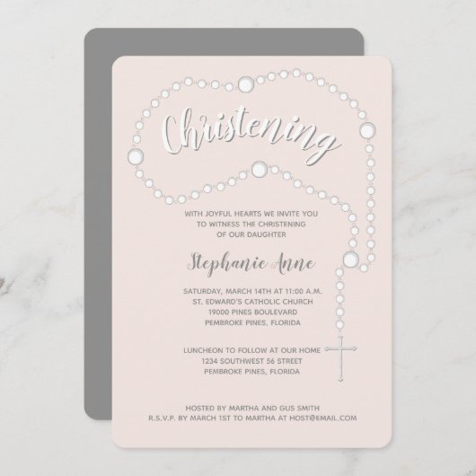 Doden Rozenkrans op Roze Kaart (Voorkant / Achterkant)