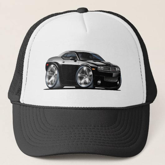 Dodge Challenger Black Car Trucker Pet (Voorkant)