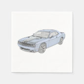 Dodge Challenger Classic Blue Mopar Muscle Car Art Servetten (Voorkant)