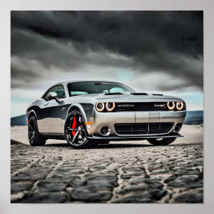 Dodge Challenger Hellcat in Natuur   Poster