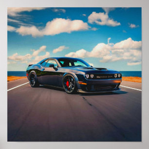 Dodge Challenger in Natuur   Poster
