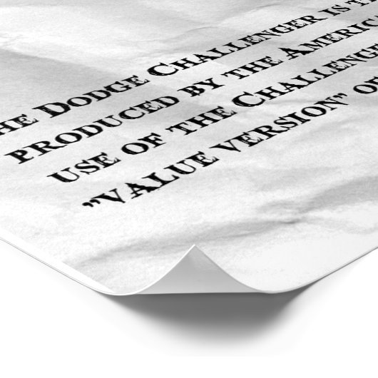 Dodge Challenger Poster (Hoek)