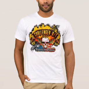 Dodge Challenger R/T - Burnout Banner Skull Flag T-shirt