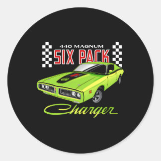 Dodge Charger 440 Magnum Six Pack Ronde Sticker