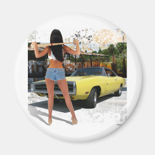 Dodge Charger Chick Magneet