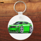 Dodge Charger Daytona Green Car Sleutelhanger (Voorkant)