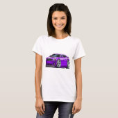 Dodge Charger Daytona Paarse auto T-shirt (Voorkant volledig)