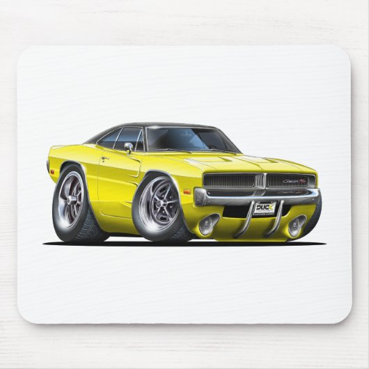 Dodge Charger Yellow Car Muismat (Voorkant)