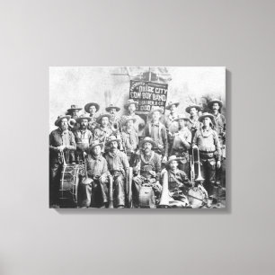 Dodge City Cow-Boy band met instrumenten Canvas Afdruk