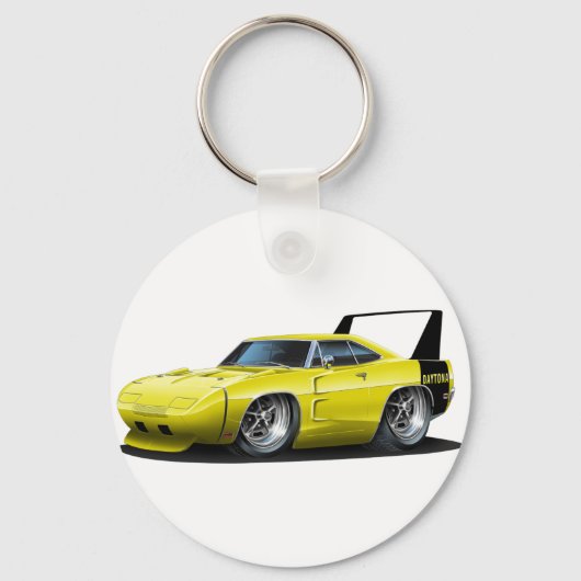 Dodge Daytona Yellow Car Sleutelhanger (Voorkant)