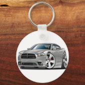 Dodge-lader RT-zilver Sleutelhanger (Voorkant)