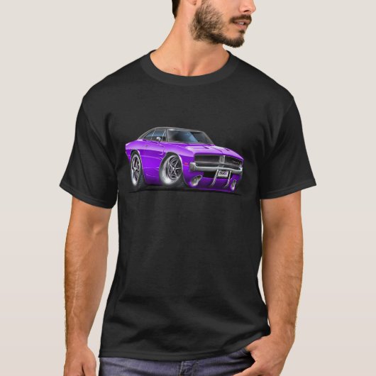 Dodge-oplader Paarse auto T-shirt (Voorkant)