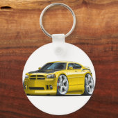 Dodge-oplader Super Bee Yellow Car Sleutelhanger (Voorkant)