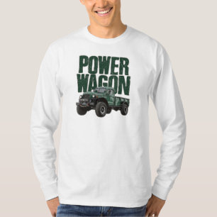 Dodge Power Wagon en tekst op T-shirt met lange mo