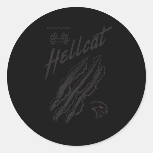 Dodge Racing Hellcat Ronde Sticker (Voorkant)