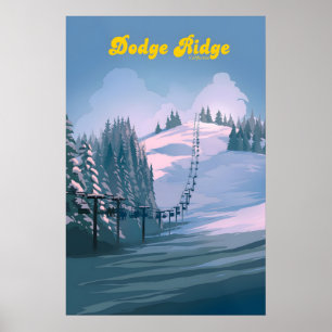 Dodge Ridge Californië Skigebied Reisposter Poster