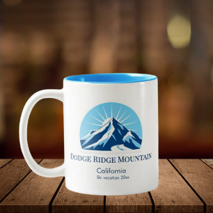 Dodge Ridge Mountain Californië skigebied Tweekleurige Koffiemok