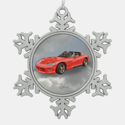 DODGE VIPER TIN SNEEUWVLOK ORNAMENT (Voorkant)